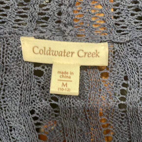 Coldwater Creek Crochet DusterOpen Front Cardigan Womens  M - Picture 2 of 8